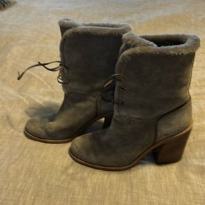 Ugg lace up fur boots